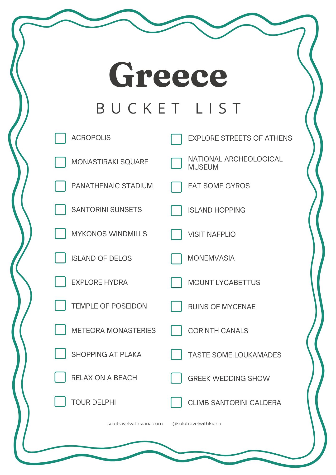 Greece Bucket List Greece Bucket List